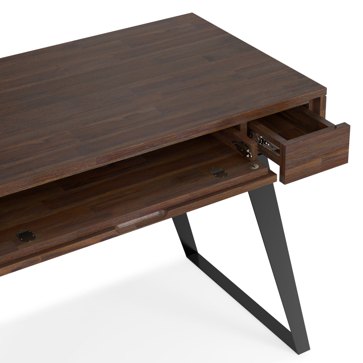 Distressed Charcoal Brown | Lowry Small Desk in Acacia