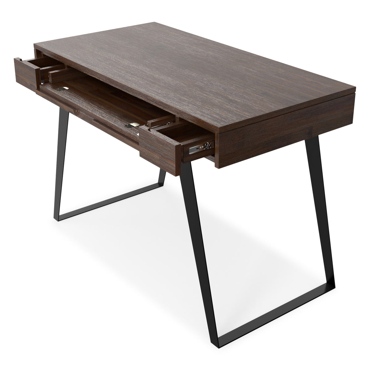 Distressed Charcoal Brown | Lowry Small Desk in Acacia