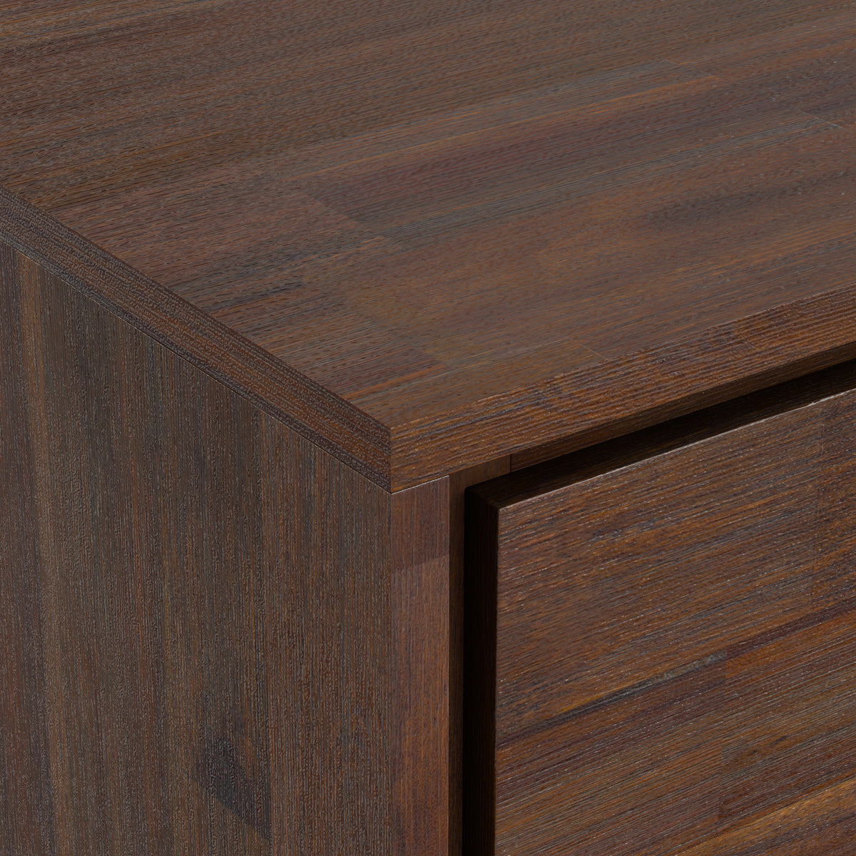 Distressed Charcoal Brown Acacia | Lowry 72 inch TV Media Stand in Acacia