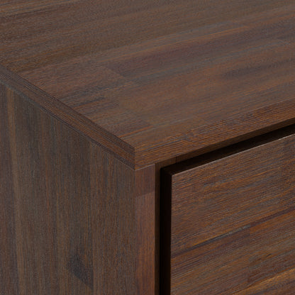 Distressed Charcoal Brown Acacia | Lowry 72 inch TV Media Stand in Acacia