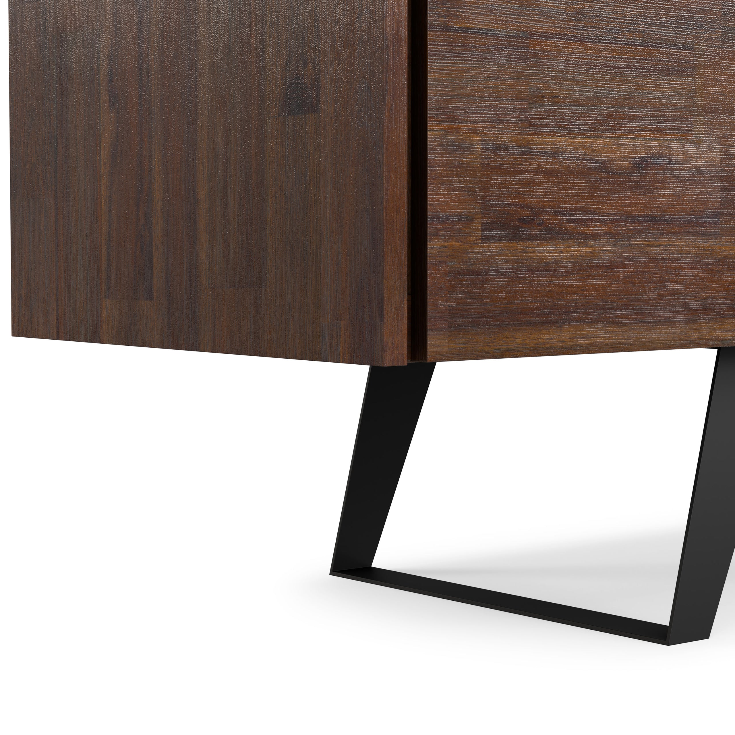 Distressed Charcoal Brown Acacia | Lowry 72 inch TV Media Stand in Acacia