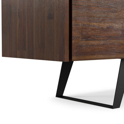 Distressed Charcoal Brown Acacia | Lowry 72 inch TV Media Stand in Acacia
