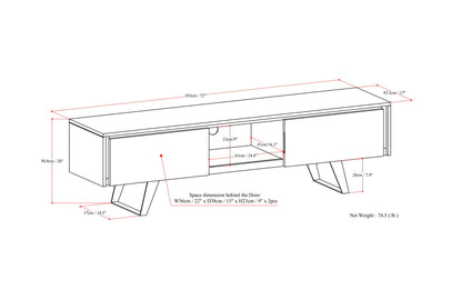Oak Veneer Oak | Lowry 72 inch TV Media Stand