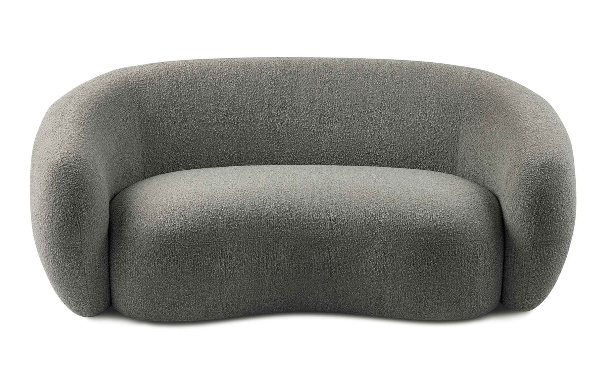 Stone Grey Boucle Performance Fabric | Sherri 69 inch Loveseat in Boucle Performance Fabric