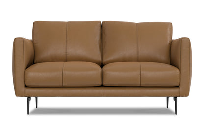 Butternut Brown Genuine Leather | Stevens 60 inch Loveseat in Genuine Leather