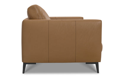 Butternut Brown Genuine Leather | Stevens 60 inch Loveseat in Genuine Leather