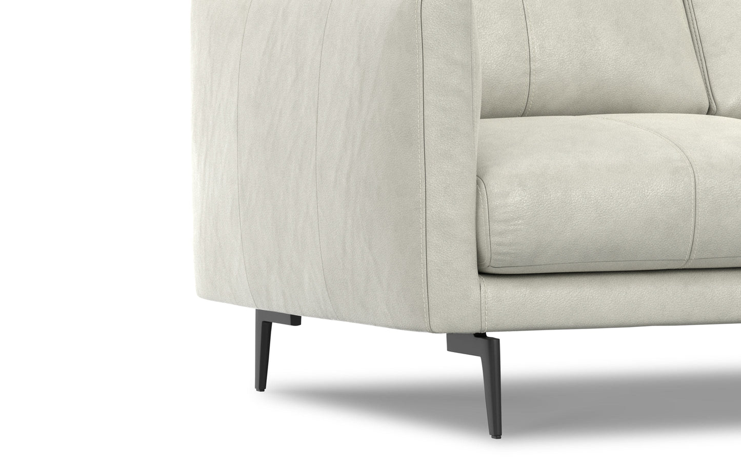 Light smoke Grey Genuine Leather | Stevens 60 inch Loveseat in Genuine Leather