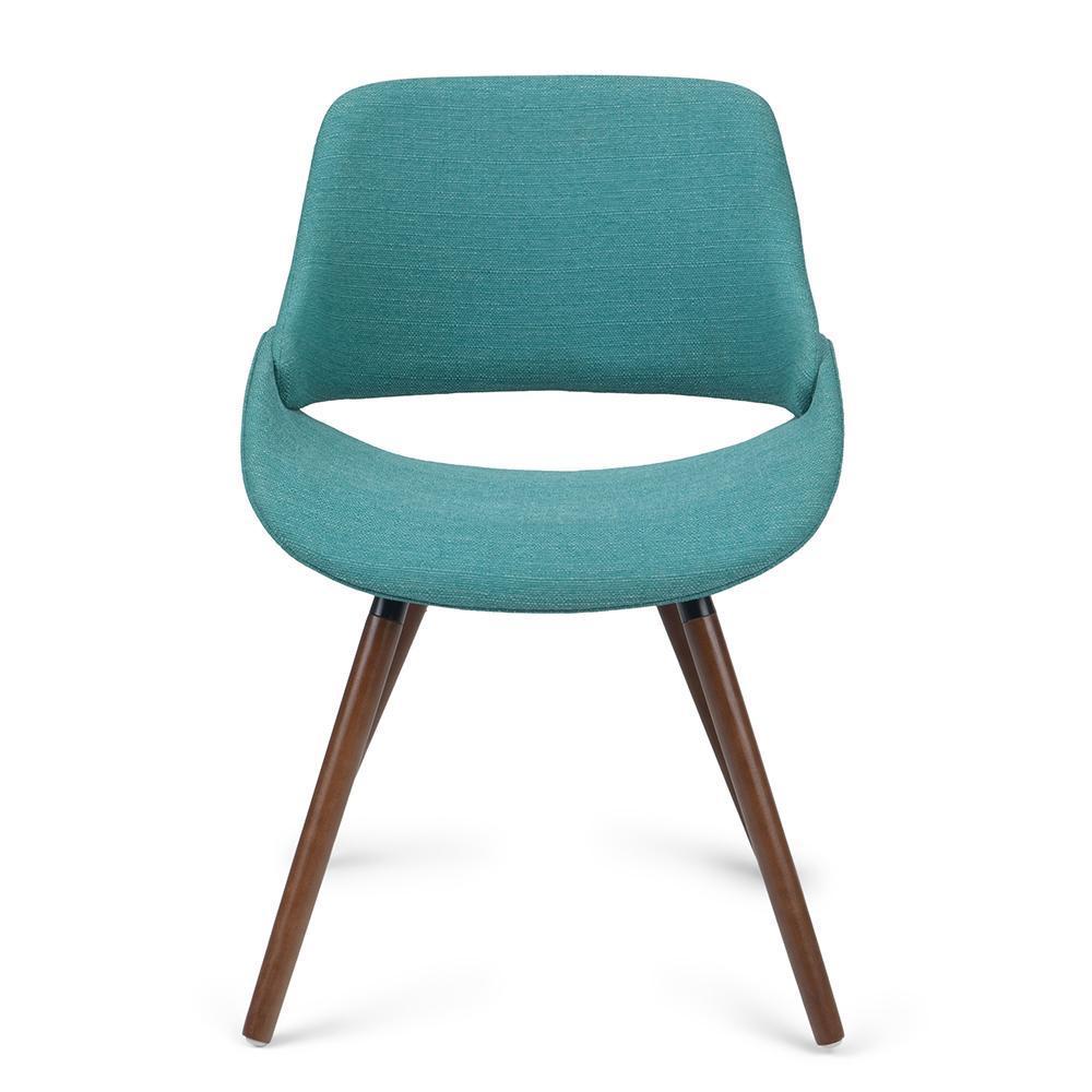 Aqua Blue Walnut | Malden Bentwood Dining Chair in Grey Woven Fabric