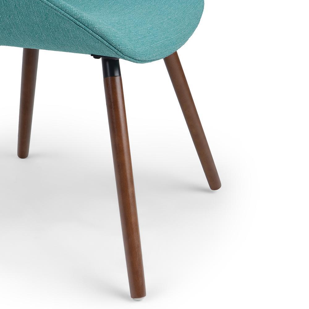 Aqua Blue Walnut | Malden Bentwood Dining Chair in Grey Woven Fabric