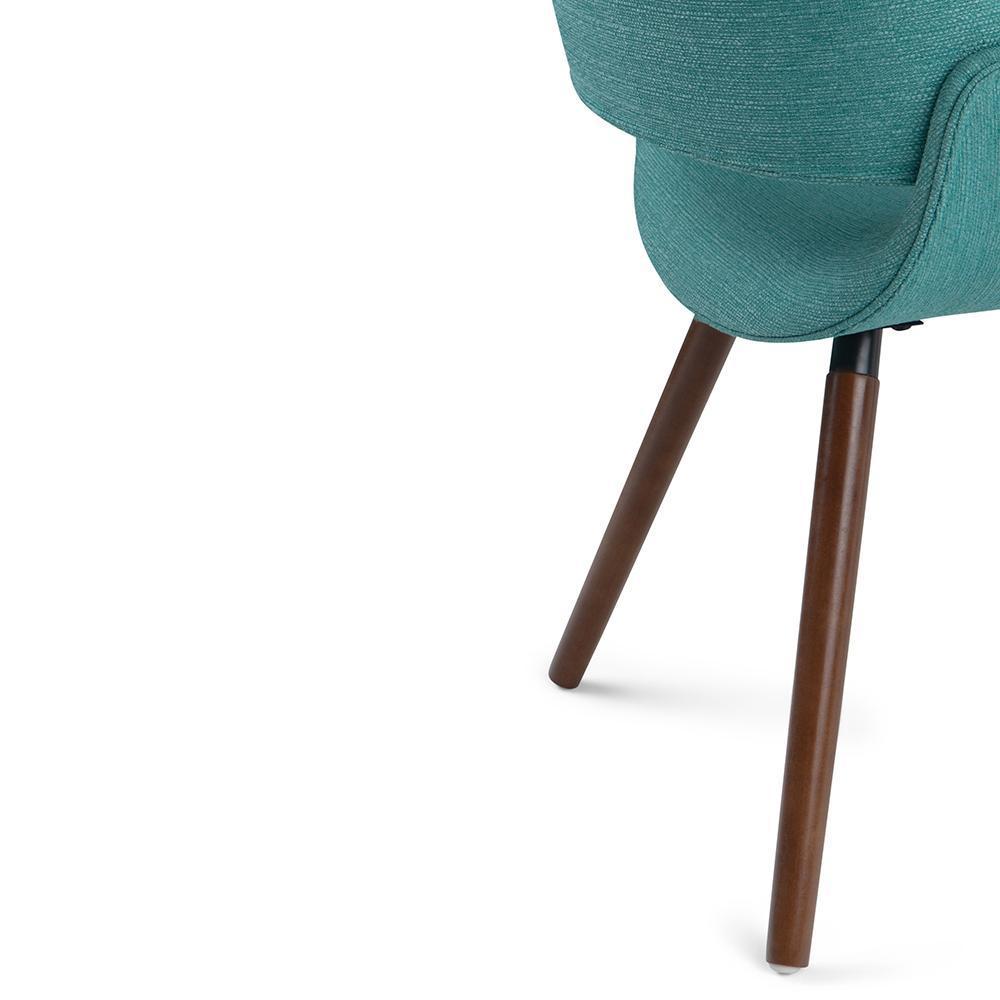 Aqua Blue Walnut | Malden Bentwood Dining Chair in Grey Woven Fabric