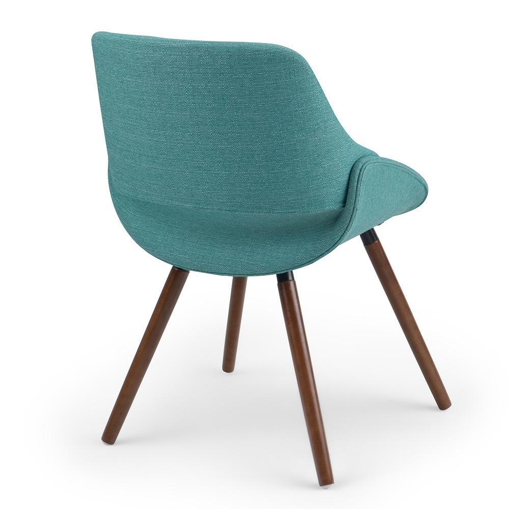 Aqua Blue Walnut | Malden Bentwood Dining Chair in Grey Woven Fabric