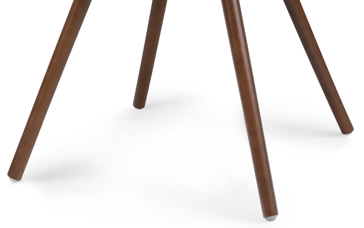 Cream Vegan Leather | Malden / Draper 5 Pc Dining Set With Wood Back Chair
