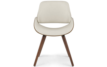 Cream Vegan Leather | Malden / Draper 5 Pc Dining Set With Wood Back Chair