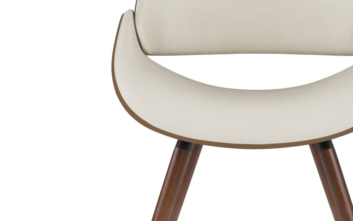Cream Vegan Leather | Malden / Watkins 7 Pc Dining Set With Wood Back Chair