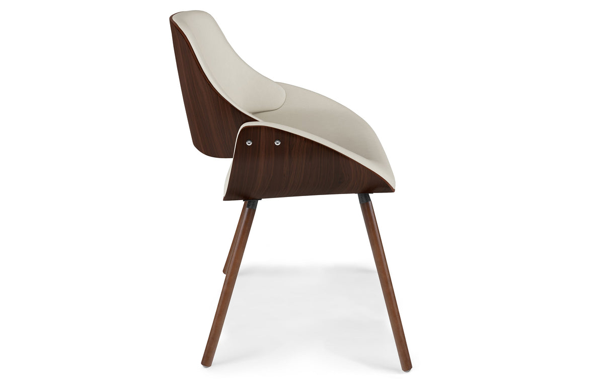 Cream Vegan Leather | Malden / Watkins 7 Pc Dining Set With Wood Back Chair