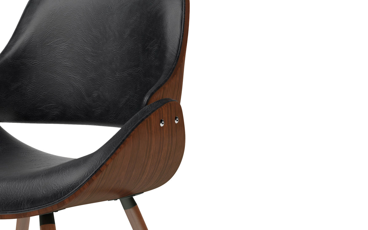 Distressed Black Distressed Vegan Leather | Malden / Draper 5 Pc Dining Set With Wood Back Chair