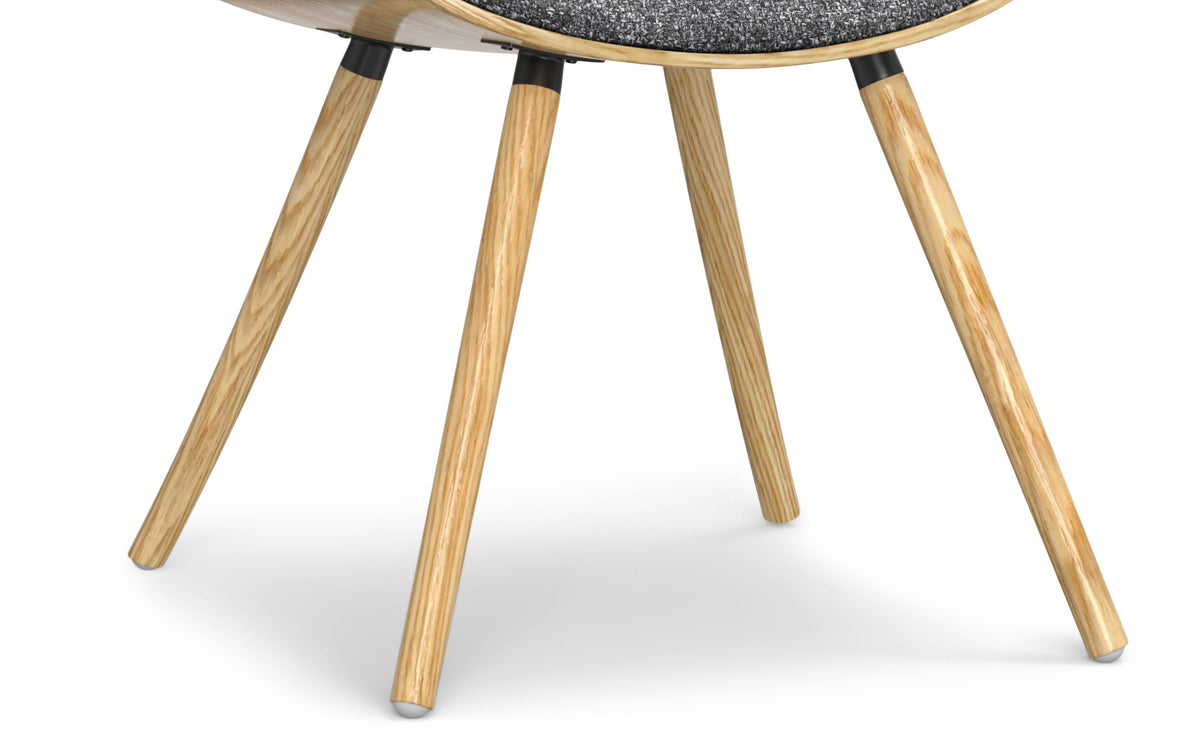 Grey Natural Oak Linen Style Fabric | Malden Bentwood Dining Chair with Wood Back