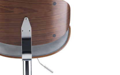 Stone Grey Vegan Leather Walnut | Marana Bentwood Gas Lift Bar Stool