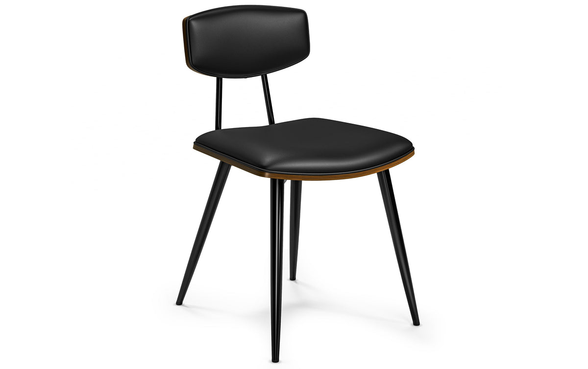 Black/Walnut Vegan Leather | Mavis / Colby 7 Pc Dining Set