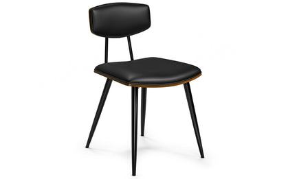 Black/Walnut Vegan Leather | Mavis / Colby 7 Pc Dining Set