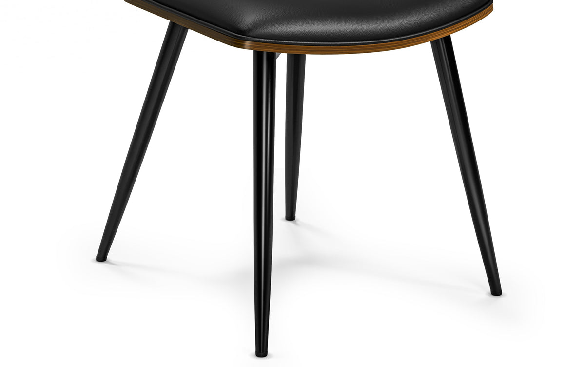 Black/Walnut Vegan Leather | Mavis / Draper 7 Pc Dining Set