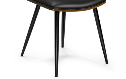 Black/Walnut Vegan Leather | Mavis / Draper 7 Pc Dining Set