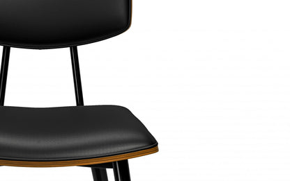 Black/Walnut Vegan Leather | Mavis / Draper 7 Pc Dining Set