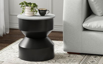 White Marble/Black | Maxine Side Table