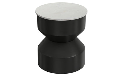 White Marble/Black | Maxine Side Table