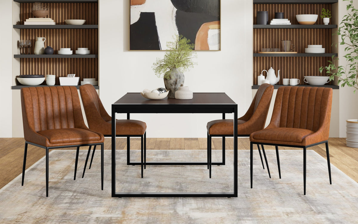 Distressed Tan Distressed Vegan Leather | Melody Dining Chair ( Set of 2 )