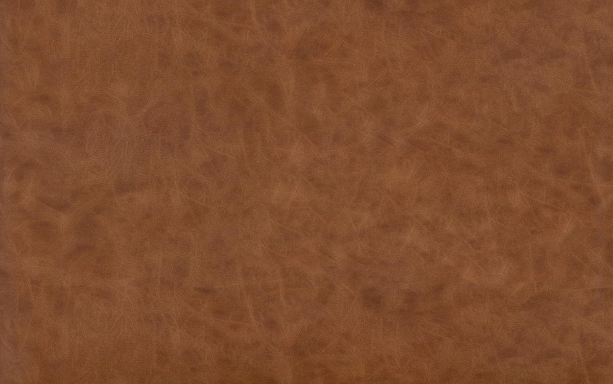Distressed Tan Distressed Vegan Leather | Melody / Fieldcrest 7 Pc Dining Set