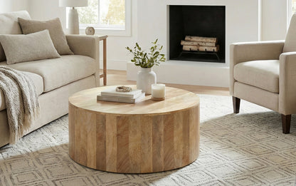 Refined Natural | Millbury Drum Coffee Table