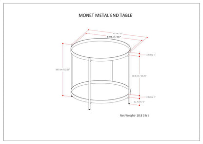 Black | Monet Metal End Table