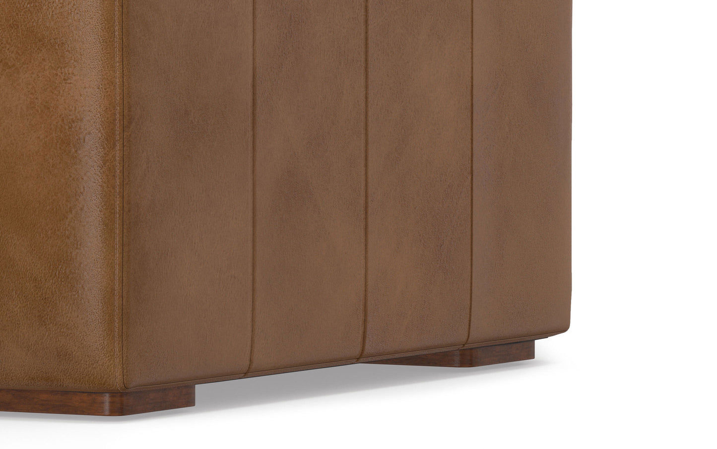 Brown Genuine Leather |  Rex Right Chaise Module in Genuine Leather
