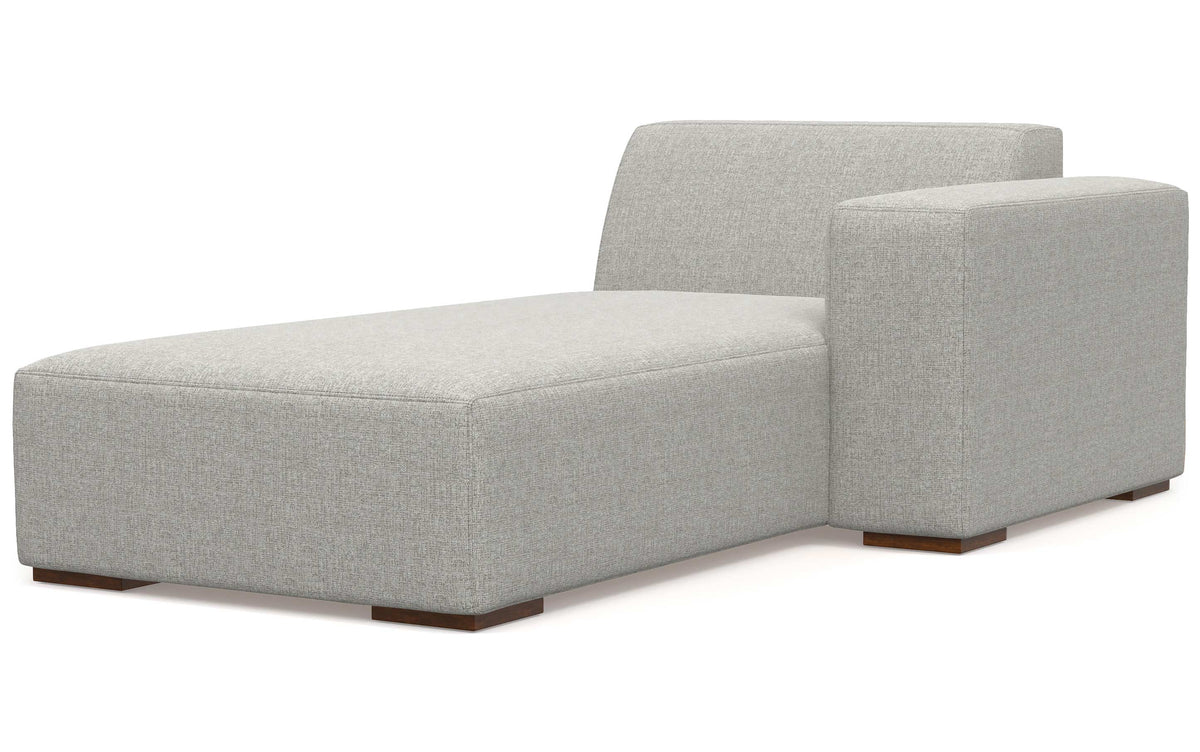 Pale Grey Performance Fabric |  Rex Right Chaise Module in Performance Fabric