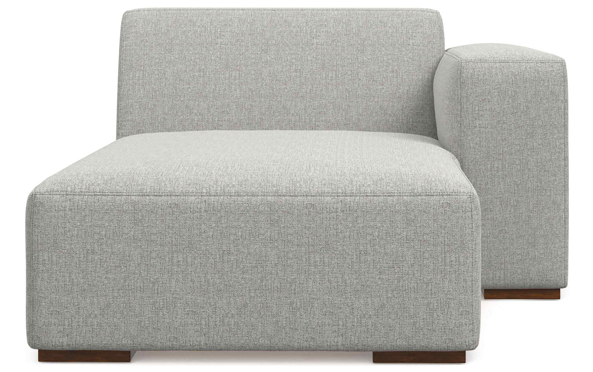 Pale Grey Performance Fabric |  Rex Right Chaise Module in Performance Fabric