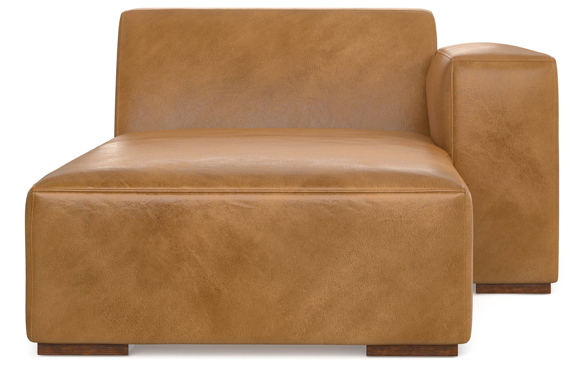 Sienna Genuine Leather | Rex Right Chaise Module in Genuine Leather