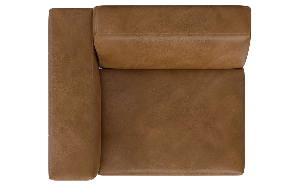 Caramel Brown Genuine Leather | Rex Left Arm Module in Genuine Leather