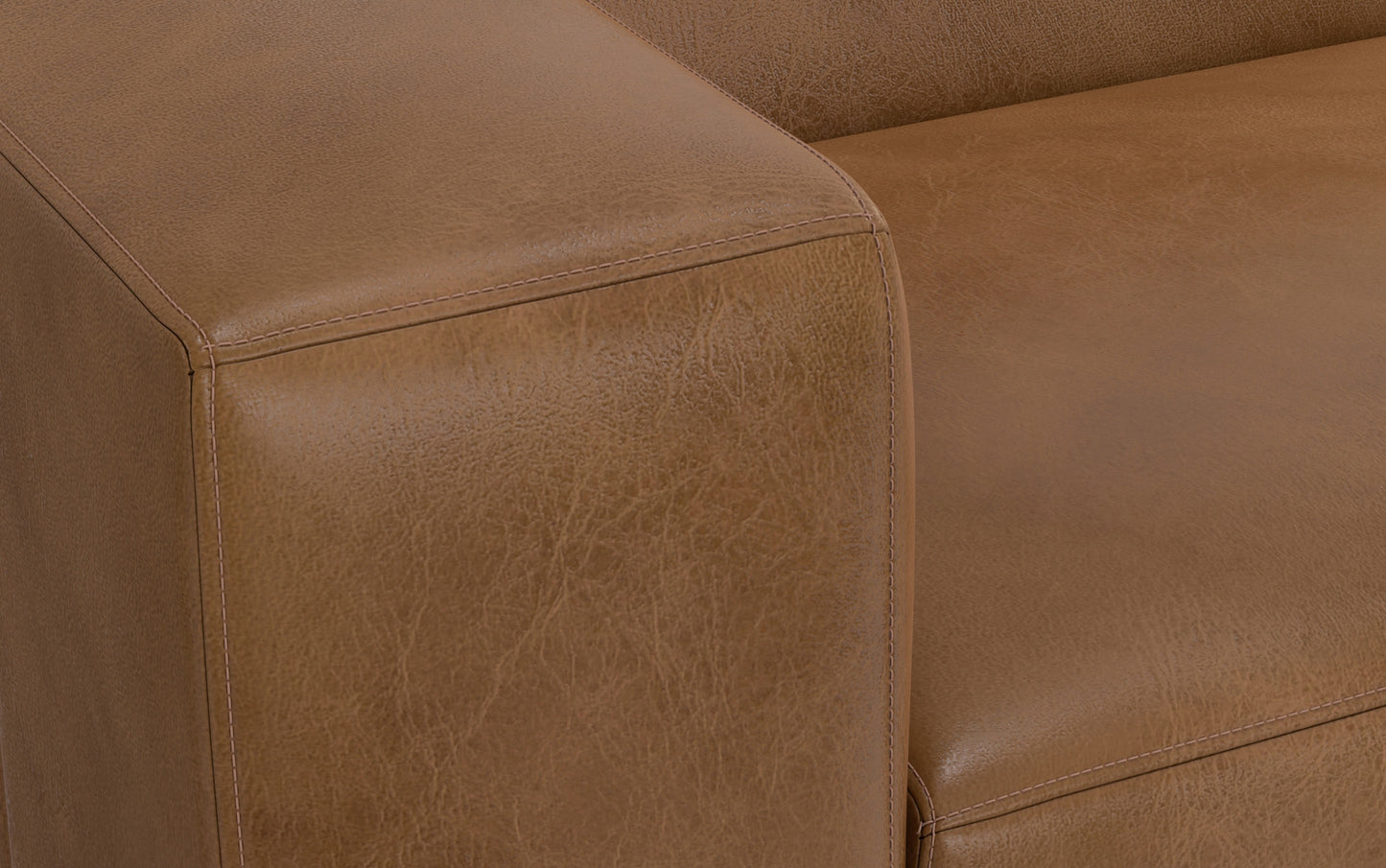 Caramel Brown Genuine Leather | Rex Left Arm Module in Genuine Leather