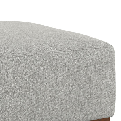 Pale Grey Performance Grey | Rex Ottoman in Performance Fabric