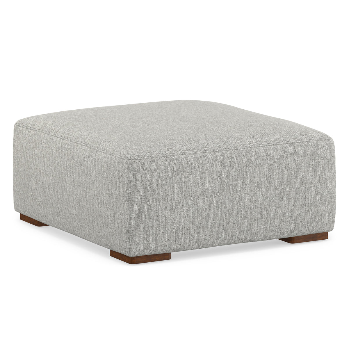 Pale Grey Performance Grey | Rex Ottoman in Performance Fabric