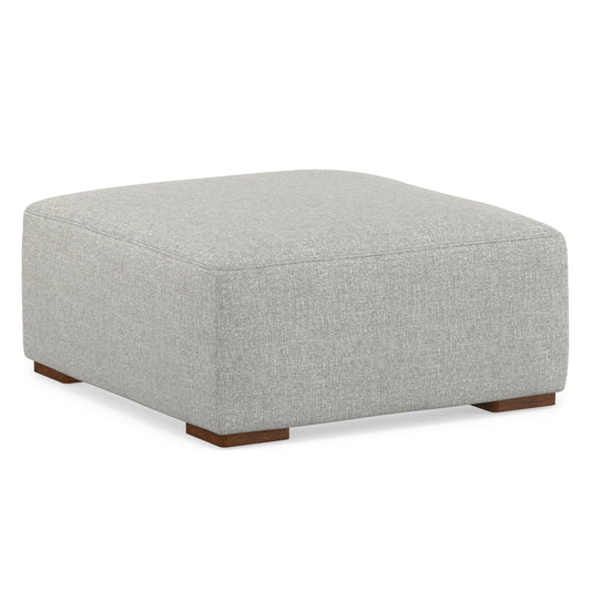 Pale Grey Performance Grey | Rex Ottoman in Performance Fabric