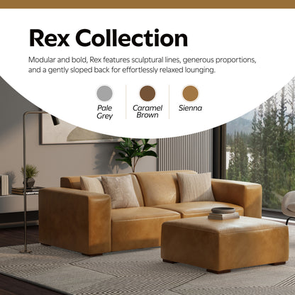Sienna Genuine Leather | Rex Ottoman in Genuine Leather