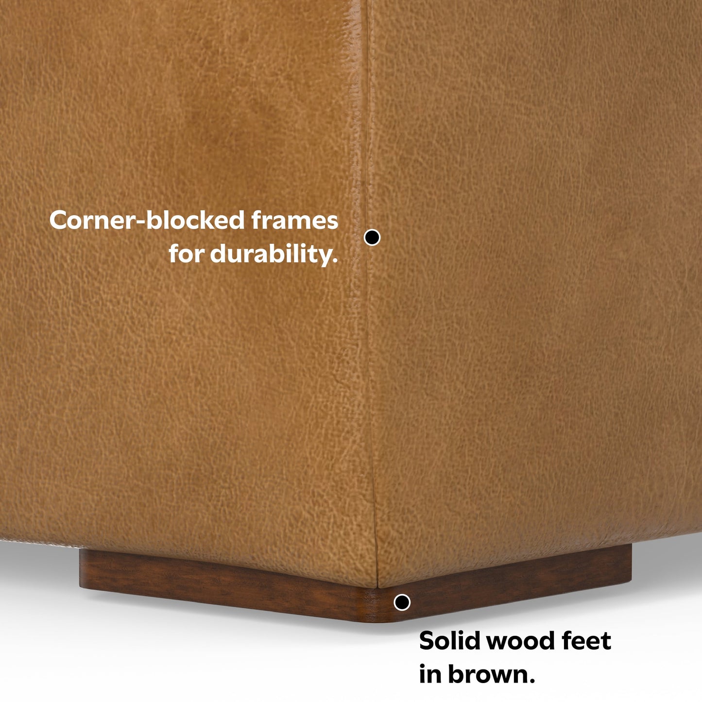 Sienna Genuine Leather | Rex Ottoman in Genuine Leather