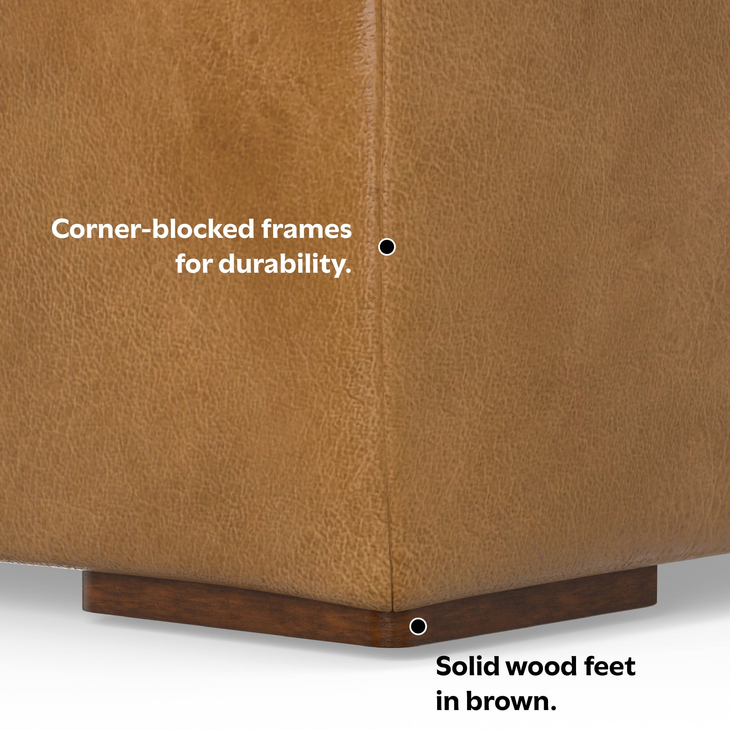 Sienna Genuine Leather | Rex Ottoman in Genuine Leather