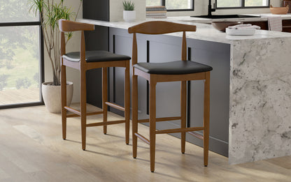 Black Vegan Leather | Molly Bar Stool