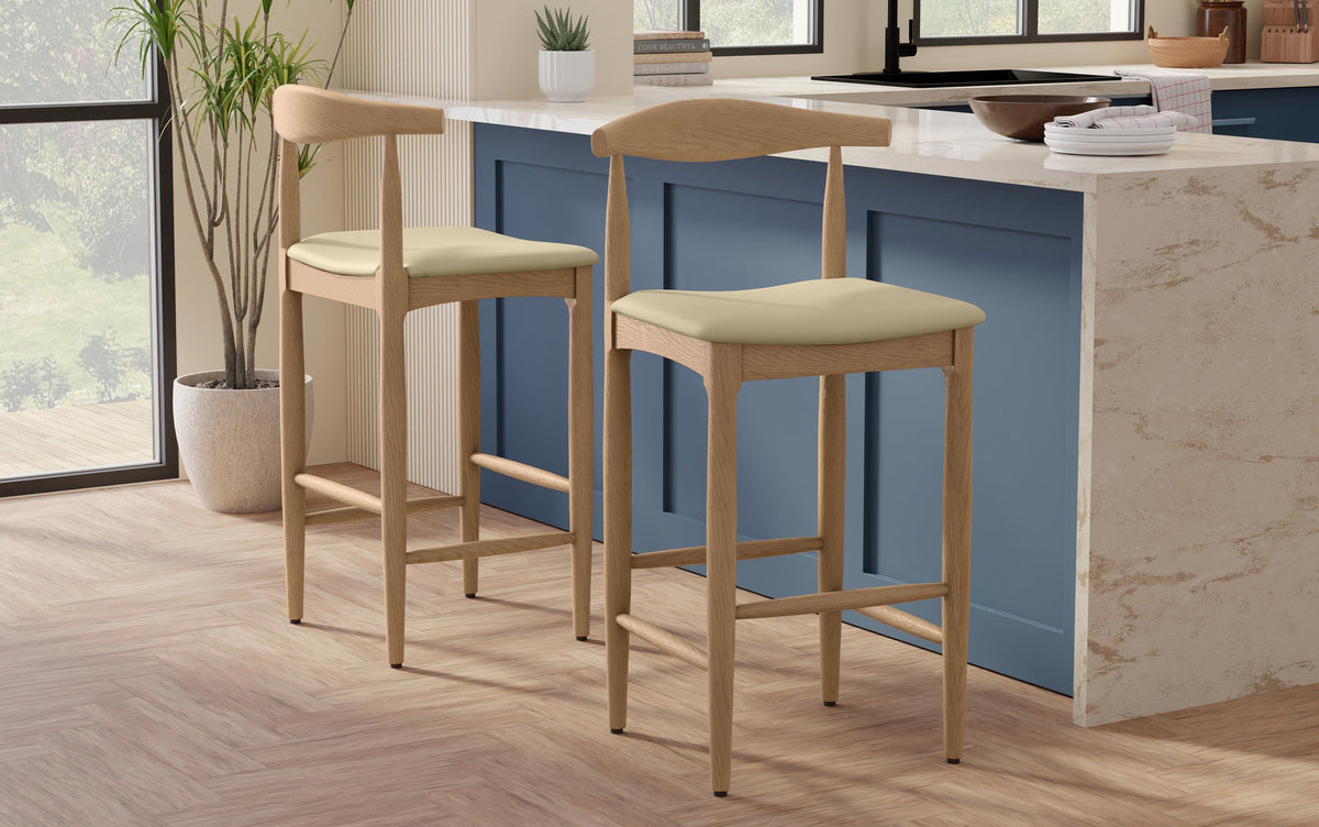 Natural Vegan Leather | Molly Bar Stool