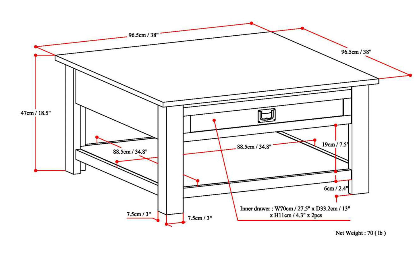 Farmhouse Grey | Monroe Square Coffee Table
