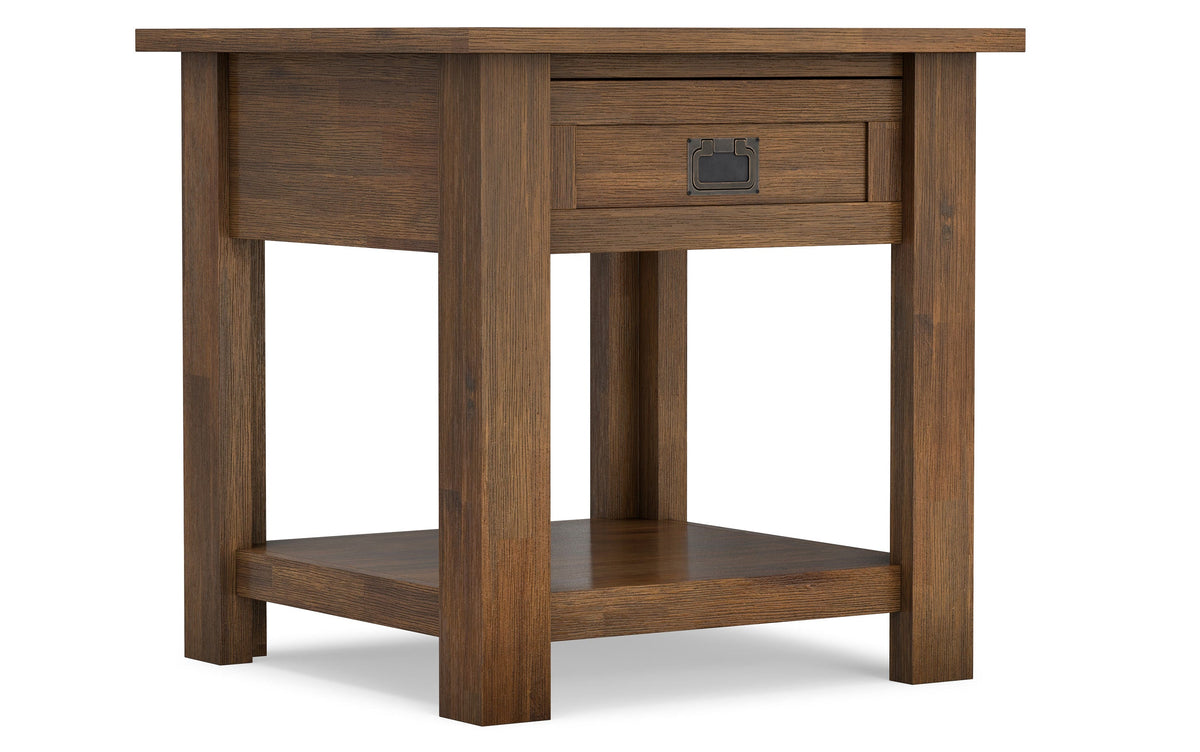 Rustic Natural Aged Brown | Monroe End Side Table