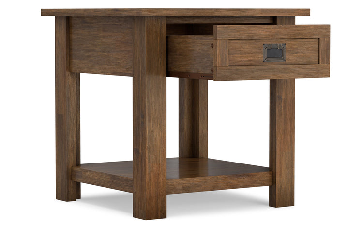 Rustic Natural Aged Brown | Monroe End Side Table